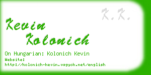 kevin kolonich business card